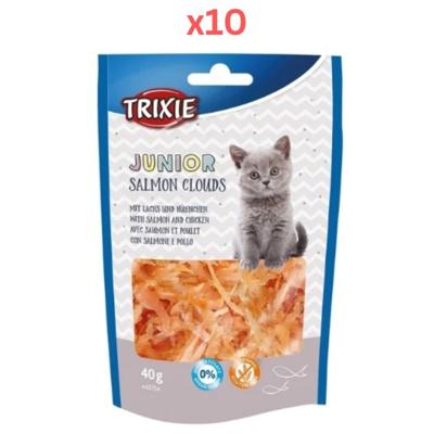 Trixie Junior Salmon Clouds Cat Treats 40G (Pack Of 10)