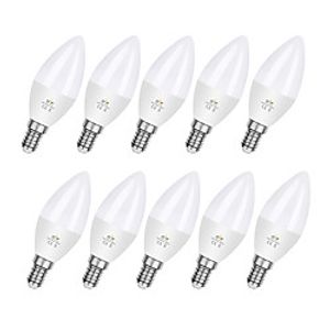 10pcs 6 W LED Candle Lights 600 lm E14 C37 12 LED Beads SMD 2835 Warm White Cold White 220-240 V miniinthebox