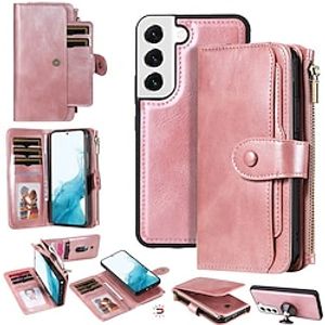 Phone Case For Samsung Galaxy Wallet Case S23 S22 S21 S20 Plus Ultra Note 20 10 Detachable Wallet Magnetic Solid Colored TPU PU Leather miniinthebox