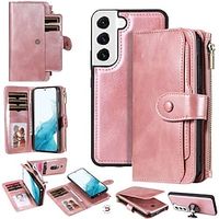 Phone Case For Samsung Galaxy Wallet Case S23 S22 S21 S20 Plus Ultra Note 20 10 Detachable Wallet Magnetic Solid Colored TPU PU Leather miniinthebox - thumbnail