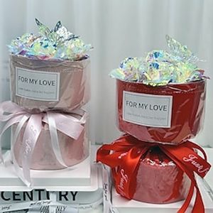 Golden Foil Flower Bouquet Graduation Season Aurora Rose Bouquet Simulation Flower Eternal Flower Valentine'S Day Gift Box For Girls Cute And Romantic Bouquet Suitable For Giving Valentine'S Day Lightinthebox