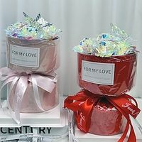 Golden Foil Flower Bouquet Graduation Season Aurora Rose Bouquet Simulation Flower Eternal Flower Valentine'S Day Gift Box For Girls Cute And Romantic Bouquet Suitable For Giving Valentine'S Day Lightinthebox - thumbnail