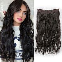 Straight kinky Straight Synthetic Hair 22 inch Hair Extension Clip In / On Fishing Line Hair 1 Pack Smooth All miniinthebox