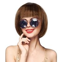 Brown Short Bob Party Wigs-Synthetic Women Girl Costume Cosplay Halloween Birthday Christmas Bachelorette Flapper Bangs Wig Lightinthebox - thumbnail