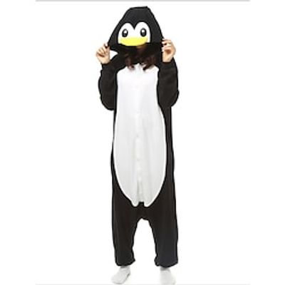 Women's Animal Adult Onesies Penguin Cat Deer Seal Onesie Pajamas Cartoon Plush Comfort Soft Home Bed Polar Fleece Warm Breathable Hoodie Long Sleeve Fall Winter Black Blue Lightinthebox