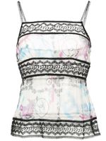 Chanel Pre-Owned 2007 logo print sheer camisole - Multicolour