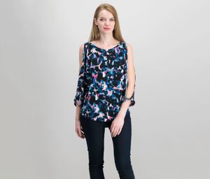 Split-Sleeve Top  Painted Petals