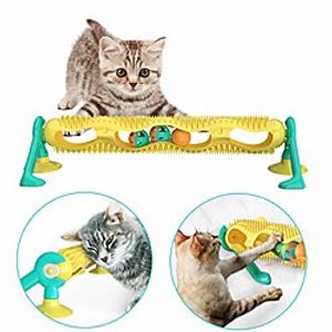 cat track ball toy with sucker,fun levels of interactive play - circle track with cat mint ball glowing ball satisfies hunting, chasing amp; exercising needs suitable for multiple cats miniinthebox