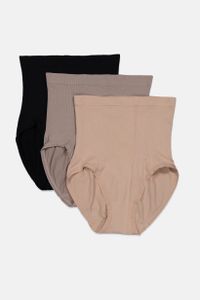 Womens 3 Pack Shaping Seamless Brief  Mauve/Pink/Black