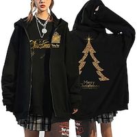 Inspired by Christmas Christmas Trees Cartoon Manga Outerwear Anime Classic Street Style Outerwear For Men's Women's Unisex Adults' Hot Stamping 100% Polyester Lightinthebox - thumbnail