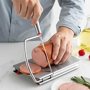 Home Kitchen Tools Stainless Steel Cheese Slicer Wire Cutter With Scale Measuring Board Nonslip Base Cheese Butter Cake Ham Cut Stainless Steel Cheese Slicer With Scale Slicer Household Baking Tool Lightinthebox