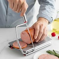 Home Kitchen Tools Stainless Steel Cheese Slicer Wire Cutter With Scale Measuring Board Nonslip Base Cheese Butter Cake Ham Cut Stainless Steel Cheese Slicer With Scale Slicer Household Baking Tool Lightinthebox - thumbnail