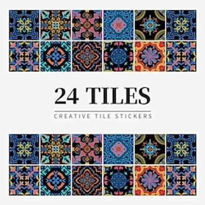 24 wall stickers self-adhesive American creative colorful bedroom furniture cabinet decoration waterproof stickers removable wall stickers Lightinthebox