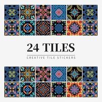 24 wall stickers self-adhesive American creative colorful bedroom furniture cabinet decoration waterproof stickers removable wall stickers Lightinthebox - thumbnail