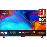 TCL 50 Inch TV 4K UHD Smart TV Micro Dimming technology Edgeless Design - (2023 Model) 50P635