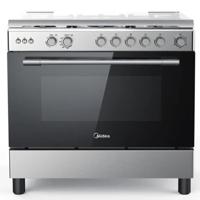 Midea 90x60cm Gas Cooking Range 5 Burners Steel Panel With Oven And Grill - CME9060-C