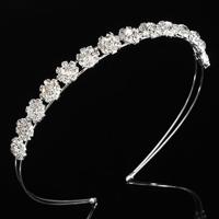 Sliver Wedding Bridal Prom Crystal Rhinestone Diamante Crown Tiara Headband - thumbnail