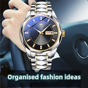 New Teranv Stainless Steel Butterfly Buckle Brand Men'S Watch Luminous Calendar Day Display Business Men'S Sports Watch miniinthebox