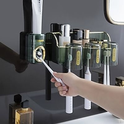 1pc Non Punching Automatic Toothpaste Squeezer Bathroom Transparent Toothpaste Squeezer Household Wall Mounted Press Toothpaste Squeezer miniinthebox