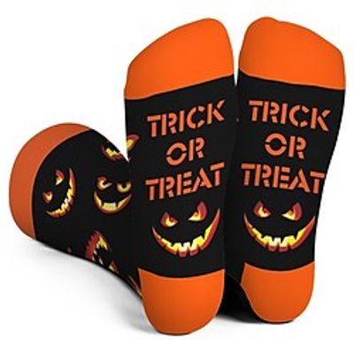 Socks Cycling Socks Halloween Socks Funny Socks Novelty Socks Men's Women's Bike  Cycling Breathable Soft Comfortable 1 Pair Graphic Cotton Black S M L Lightinthebox