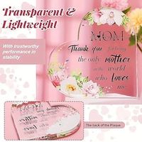 Acrylic Heart-shaped Mother's Day Decorative Gift Birthday Gifts For Mom Gifts From Daughter Son Engraved With Beautiful Sentences Acrylic Heart Plaque Gift For Mother In Law Grandma Lightinthebox