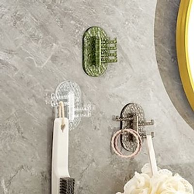 Self Adhesive Wall Hooks Key Towel Holder Clothes Bags Rack Hanger Powerful 3 Branch Rotating Hook Kitchen Bathroom Accessories Lightinthebox