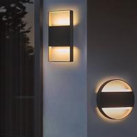 Led Outdoor Waterproof Wall Lights For Home, Glass Single Head 7W Double Head 14W Sand Black Outdoor Waterproof Modern,Suitable For Bathroom and Outdoor,Warm White IP65 85-265V Lightinthebox