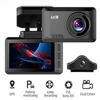 4K 2160P UHD Dash Cam Car Camera DVR Vehicles Front And Rear Night Vision Video Recorder Dashcam Built-In GPS WiFi Lightinthebox - thumbnail