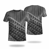 Men's T shirt Tee Tee Graphic Round Neck Gray Short Sleeve 3D Print Casual Daily 3D Print Tops Fashion Cool Designer Comfortable / Summer / Summer miniinthebox - thumbnail