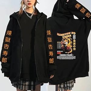 Inspired by Demon Slayer Rengoku Kyoujurou Cartoon Manga Back To School Anime Harajuku Graphic Kawaii Hoodie For Men's Women's Couple's Adults' Hot Stamping 100% Polyester Lightinthebox