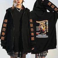 Inspired by Demon Slayer Rengoku Kyoujurou Cartoon Manga Back To School Anime Harajuku Graphic Kawaii Hoodie For Men's Women's Couple's Adults' Hot Stamping 100% Polyester Lightinthebox - thumbnail