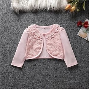 Kids Girls' Cardigan Solid Color School Long Sleeve Button Active 7-13 Years Spring White Pink Lightinthebox