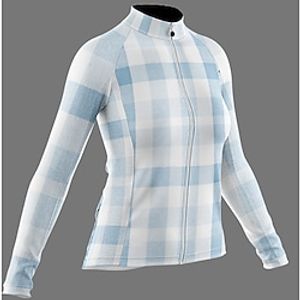 21Grams Women's Cycling Jersey Long Sleeve Bike Jersey with 3 Rear Pockets Mountain Bike MTB Road Bike Cycling Breathable Ultraviolet Resistant Quick Dry Blue White Polyester Sports Clothing Apparel miniinthebox