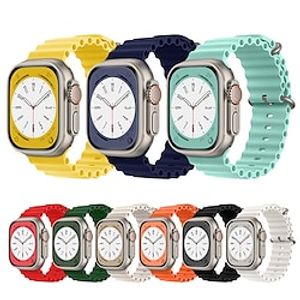 Silicone Compatible with Apple Watch Ultra Ocean Band 38mm 40mm 41mm 42mm 44mm 45mm 49mm Women Men Soft Sport Strap for iwatch Series Ultra 8 7 6 5 4 3 2 1 miniinthebox