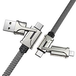 HOCO USB C to Lightning USB C to USB C Cable All-In-1 Quick Charge 3 A 1.2m(4Ft) Zinc Alloy For Samsung Xiaomi Huawei Phone Accessory miniinthebox