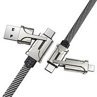 HOCO USB C to Lightning USB C to USB C Cable All-In-1 Quick Charge 3 A 1.2m(4Ft) Zinc Alloy For Samsung Xiaomi Huawei Phone Accessory miniinthebox - thumbnail