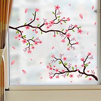 Frosted Privacy Flowers Pattern Window Film Home Bedroom Bathroom Glass Window Film Stickers Self Adhesive Sticker 58 x 60CM miniinthebox - thumbnail