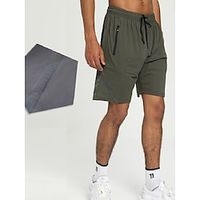 Men's Running Shorts Athletic Shorts Drawstring Zipper Pocket Shorts Athletic Athleisure Breathable Quick Dry Soft Fitness Gym Workout Running Sportswear Activewear Solid Colored Black Army Green Grey Lightinthebox - thumbnail