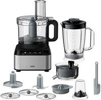 Braun FP3235 Si Pure Ease, 12 In 1 Food Processor, 800W, 2.1L Bowl, Metal Design, Black - FP3235SI