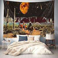 Western Cow Man Desert Hanging Tapestry Wall Art Large Tapestry Mural Decor Photograph Backdrop Blanket Curtain Home Bedroom Living Room Decoration Lightinthebox