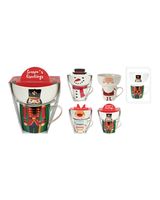 Koopman Xmas Bowl & Mug Set Porcelain Assorted 1 Set