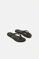 Womens Style 2 Slim Logo Metallic Fine Lines Flip Flop  Black - thumbnail