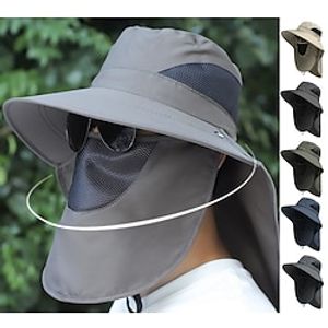 fishing sunscreen hat men's summer sunscreen mask face fisherman hat sun hat outdoor straw hat cool sun hat Lightinthebox