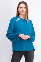 Womens Twist-Neck Cutout Top  Blue Firth - thumbnail