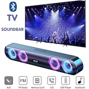 Portable Home Theater Echo Wall 3D Stereo Wireless Subwoofer RGB LED Colorful Flash Barra De Sonido Para TV Bluetooth Speaker miniinthebox