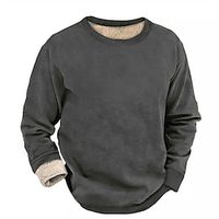 Men's Sweatshirt Sherpa Linend Black White Red Gray Crew Neck Plain Sports  Outdoor Daily Holiday Streetwear Casual Thin fleece Fall  Winter Clothing Apparel Hoodies Sweatshirts  Long Sleeve Lightinthebox - thumbnail