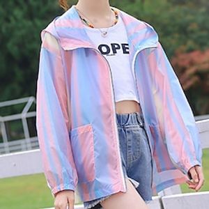 Kids Girls' Coat Long Sleeve Pink Cartoon Color Block Fall Spring Active Daily 3-12 Years Lightinthebox