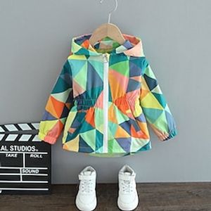 Kids Girls' Trench Coat Coat Outerwear Butterfly Long Sleeve Zipper Coat Street Cute Sport Green Red Winter Fall 2-6 Years miniinthebox