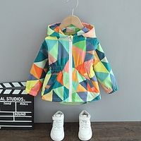 Kids Girls' Trench Coat Coat Outerwear Butterfly Long Sleeve Zipper Coat Street Cute Sport Green Red Winter Fall 2-6 Years miniinthebox - thumbnail