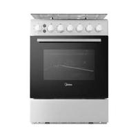 Midea 60x60cm Freestanding Cooker with Convection Fan, Full Gas Cooking Range with 4 Burners, Automatic Ignition & Full Safety, Cast Iron Pan Support, Double Knob for Grill & Oven Control, EME6060-C